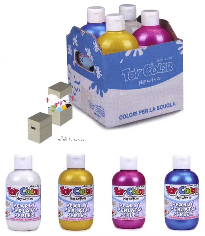 PEARLY BOX,Temperové,barvy,perleťové,TOY COLOR,4x250ml,
