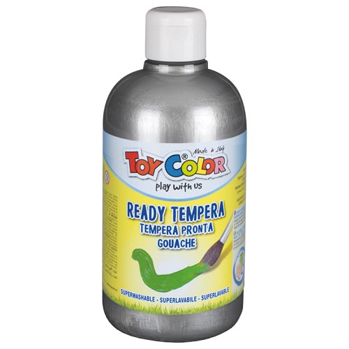 STŘÍBRNÁ TEMPEROVÁ BARVA,TOY,COLOR,500ml, 