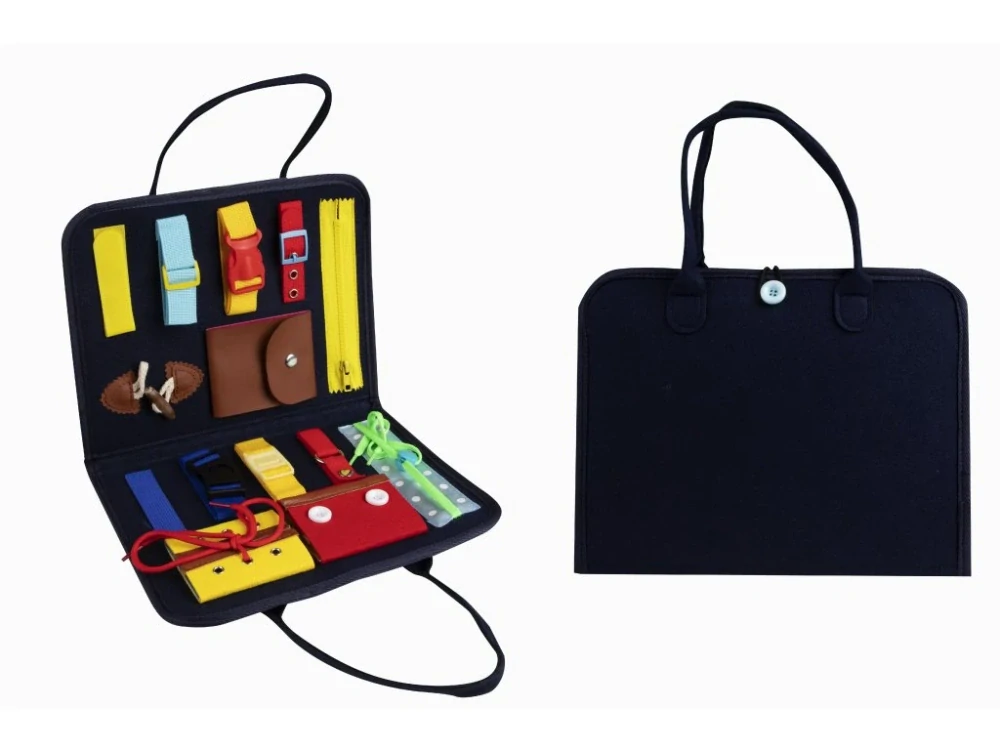 Montessori smyslová vzdělávací knížka - tmavě modrá