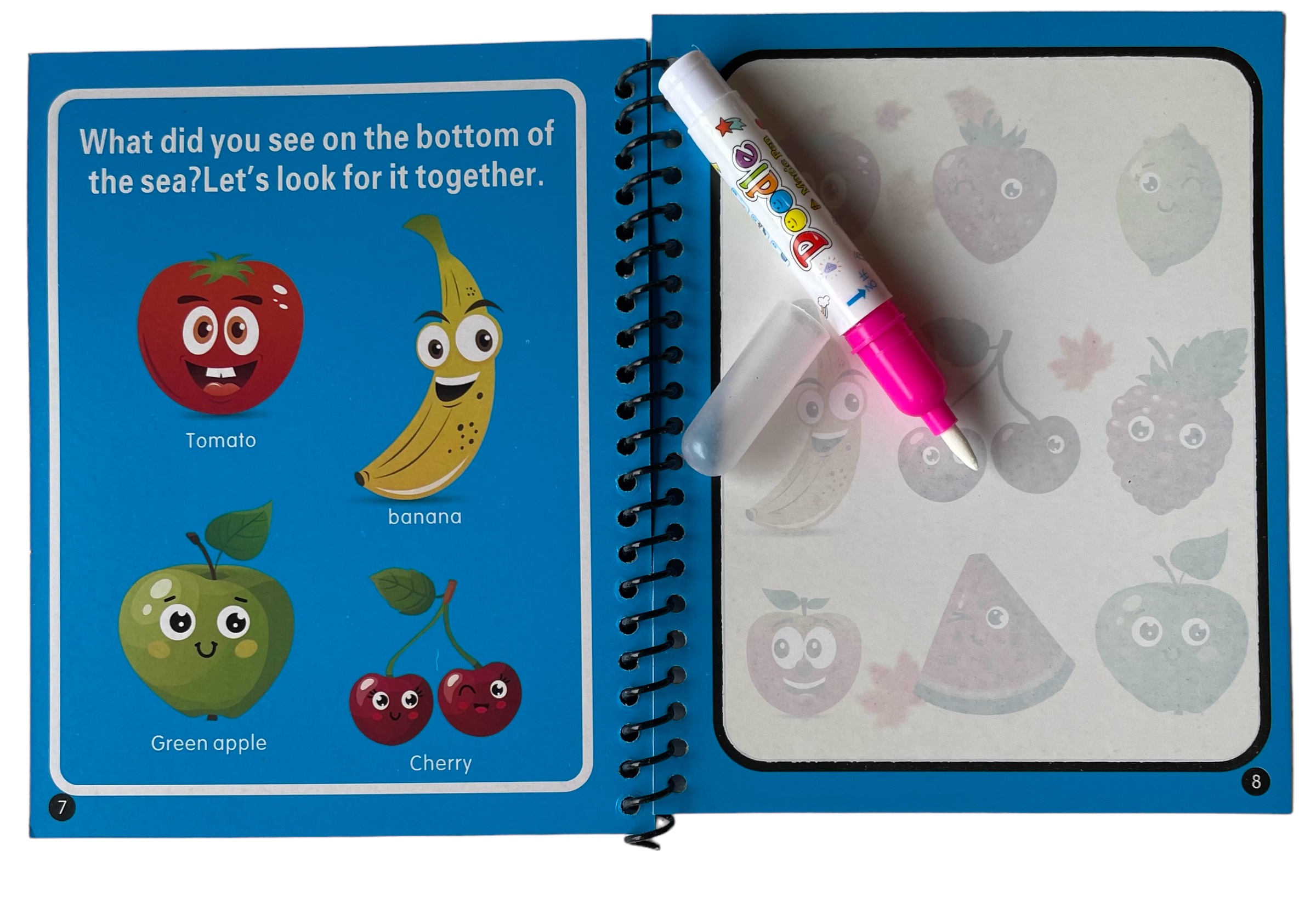 Kouzelné malování v knížce, 4 obrázky - ovoce