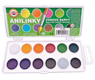 Vodové barvy K-I-N 12 barev