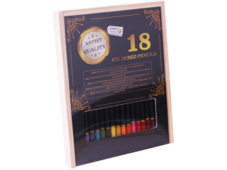 Barevné pastelky 18ks v dřevěném boxu
