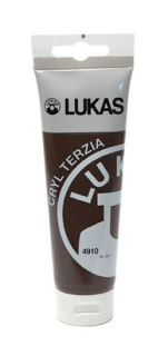 Akrylová barva LUKAS "Cryl Terzia" 125 ml - Umbra hnědá. 4910
