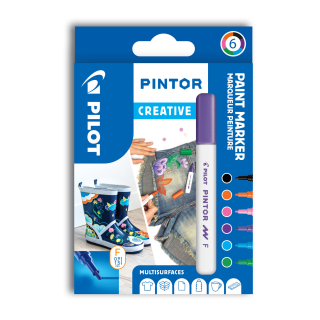 Pilot, Sada 6 ks Akrylový Popisovač Pintor, (F) tenký, mix barev Creative