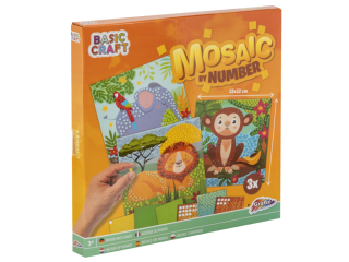 Mozaikový obrázky podle čísel - slon, lev, opice