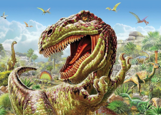 Diamantový obrázek - T-rex 30x40cm