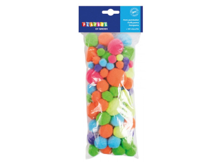 Bambulky různé velikosti 100 ks- neonové barvy